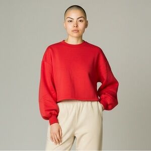 Cali BE Red Cropped Cinch Sweatshirt Size M